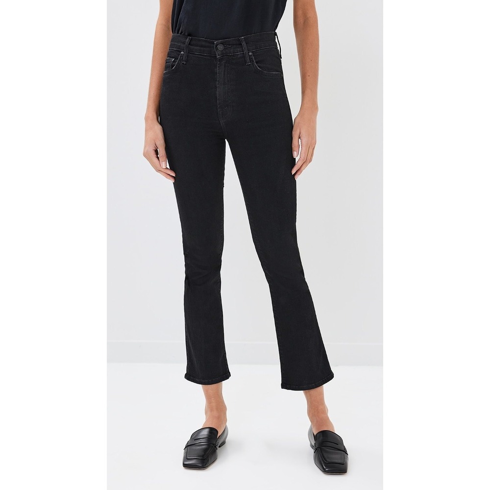 Mother The Insider Crop Jeans Not Guilty Black High Rise Bootcut Women Size 25
